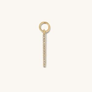 Mejuri Pavé Diamond Line Hoop charm — PAIR